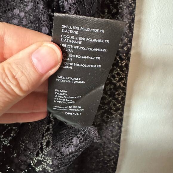 Maeve by Anthropologie Sheer Lace Collared Buttondown Top 1X Plus Sexy Goth - Picture 4 of 6